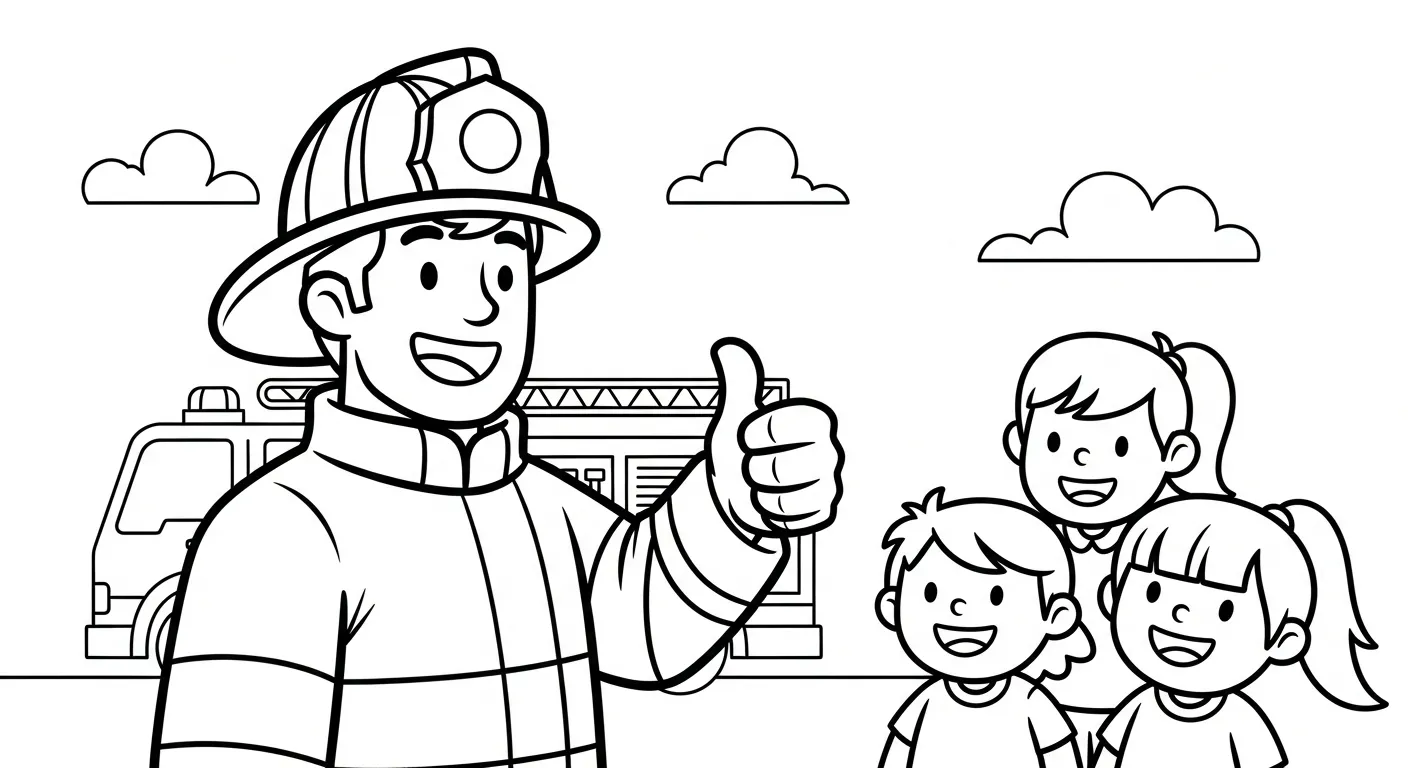 coloriage Pompier à imprimer gratuitement pdf