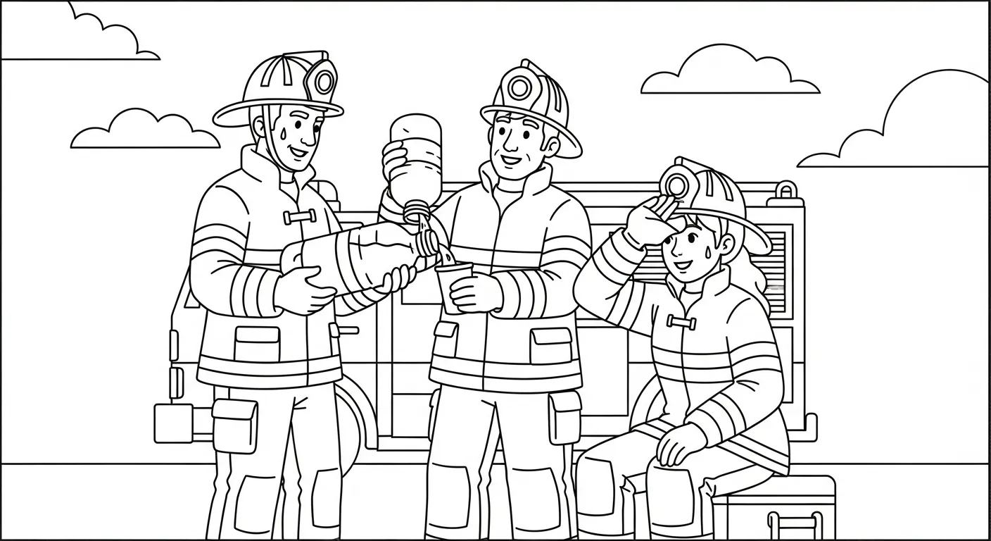 coloriage Pompier pour enfants a imprimer gratuit