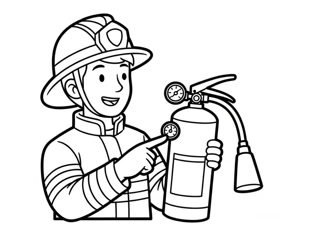 coloriage Pompier et decoupage a imprimer gratuit 3