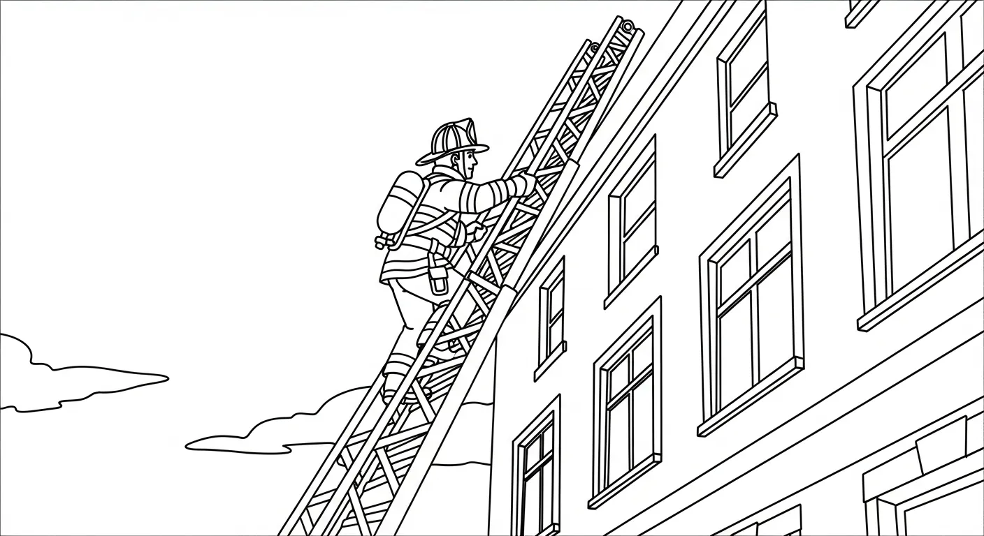 coloriage Pompier a telecharger