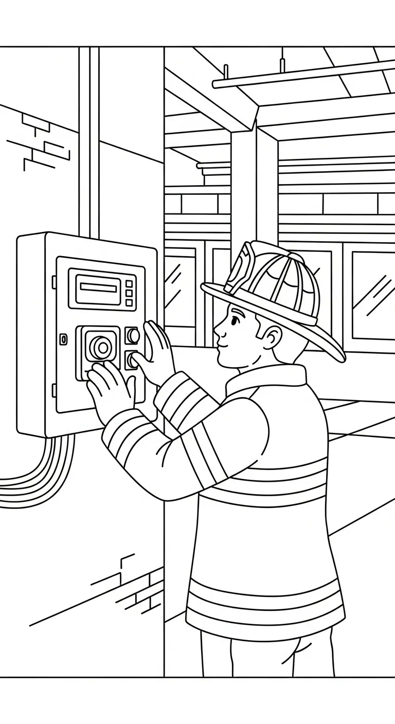 coloriage Pompier et decoupage a imprimer gratuit 2