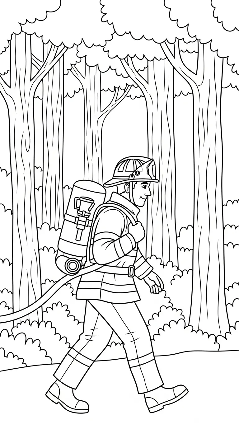 coloriage Pompier pour enfant de 7 ans