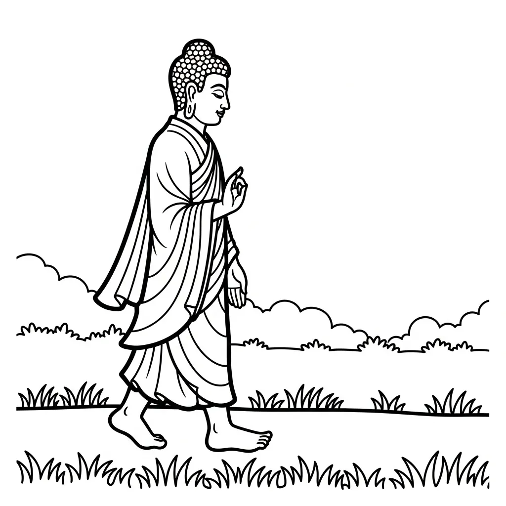 coloriage Siddhartha Gautama à imprimer pour enfant de 3 ans