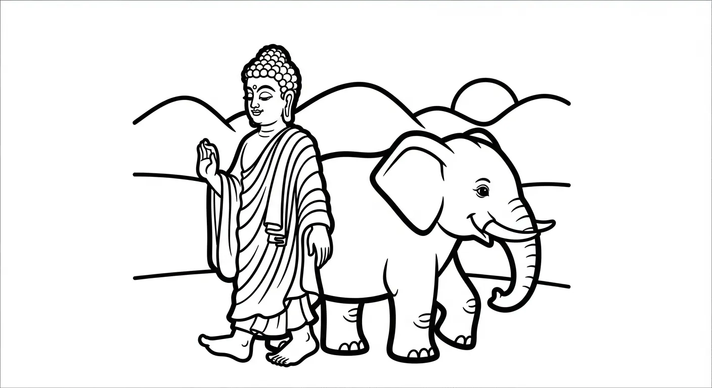 coloriage Siddhartha Gautama pour enfants à télécharger 1