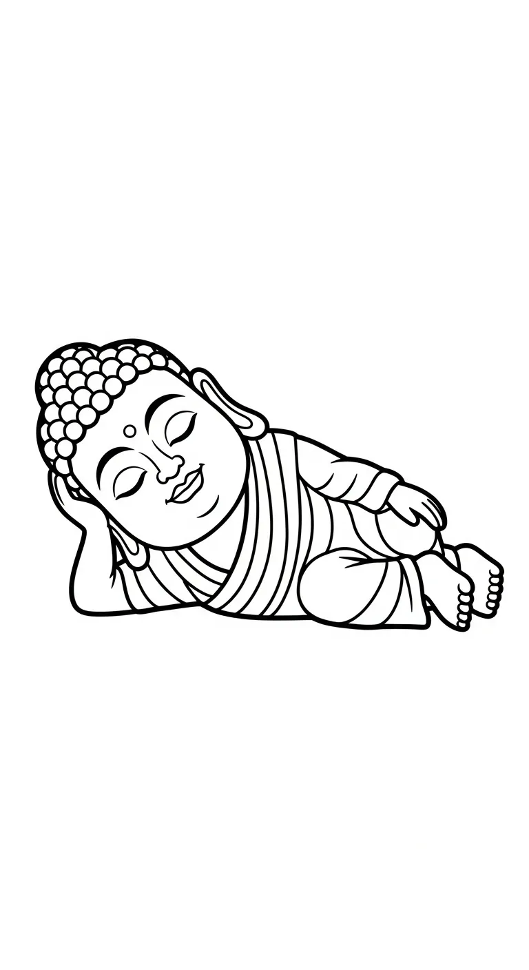 coloriage Siddhartha Gautama et découpage à imprimer
