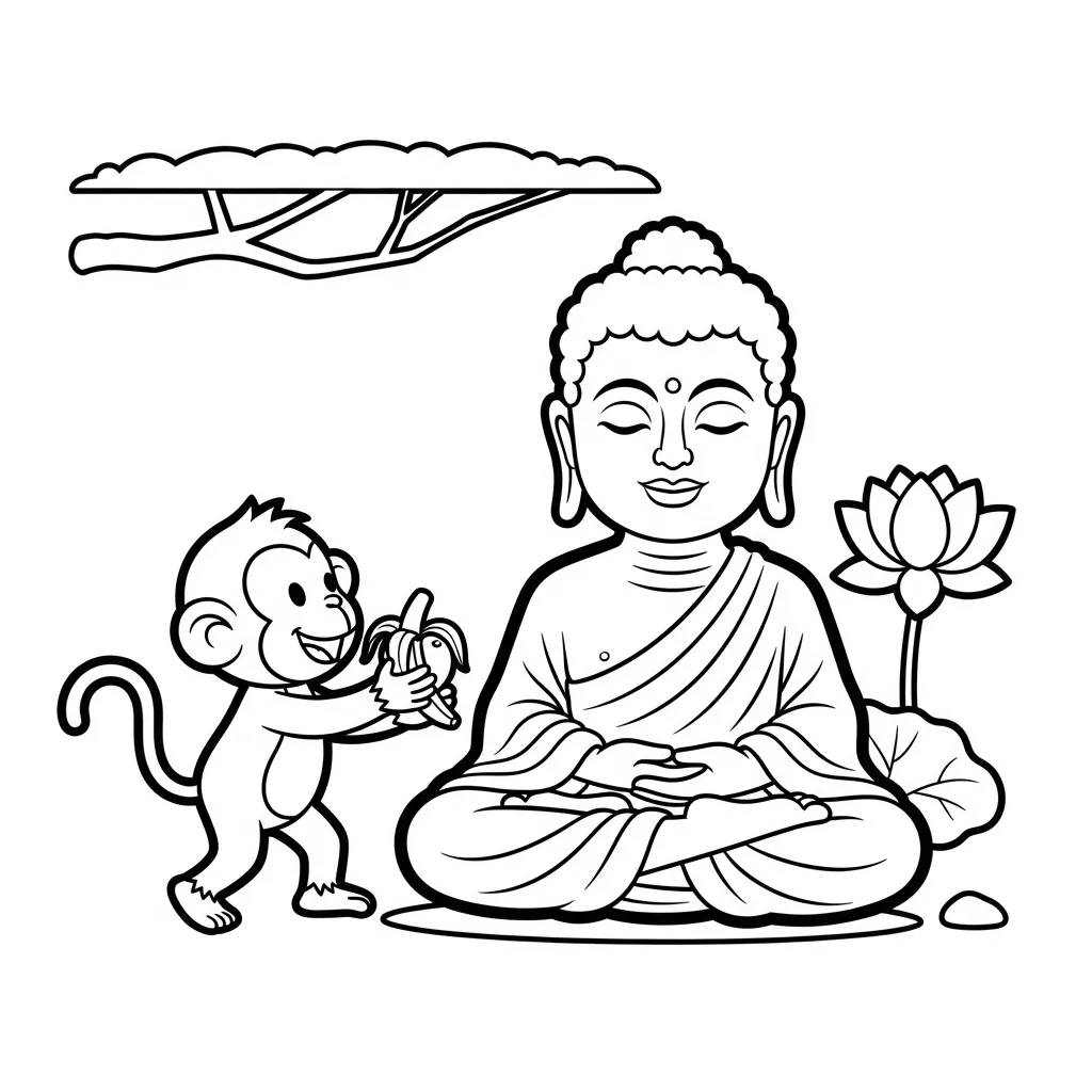 coloriage Siddhartha Gautama à imprimer pour enfant de 12 ans