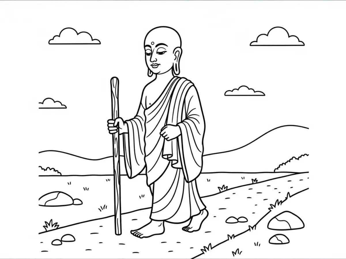 coloriage Siddhartha Gautama pour enfants à imprimer