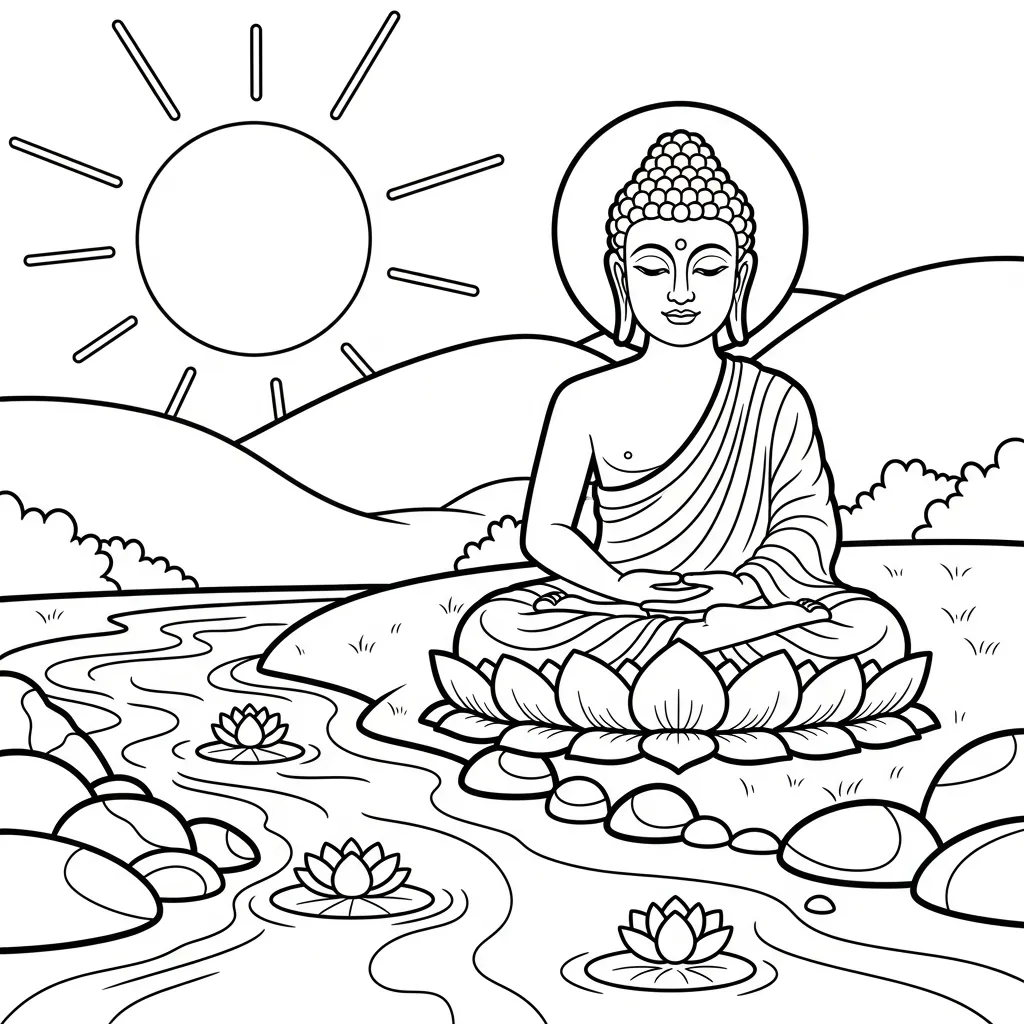 coloriage Siddhartha Gautama pour enfants