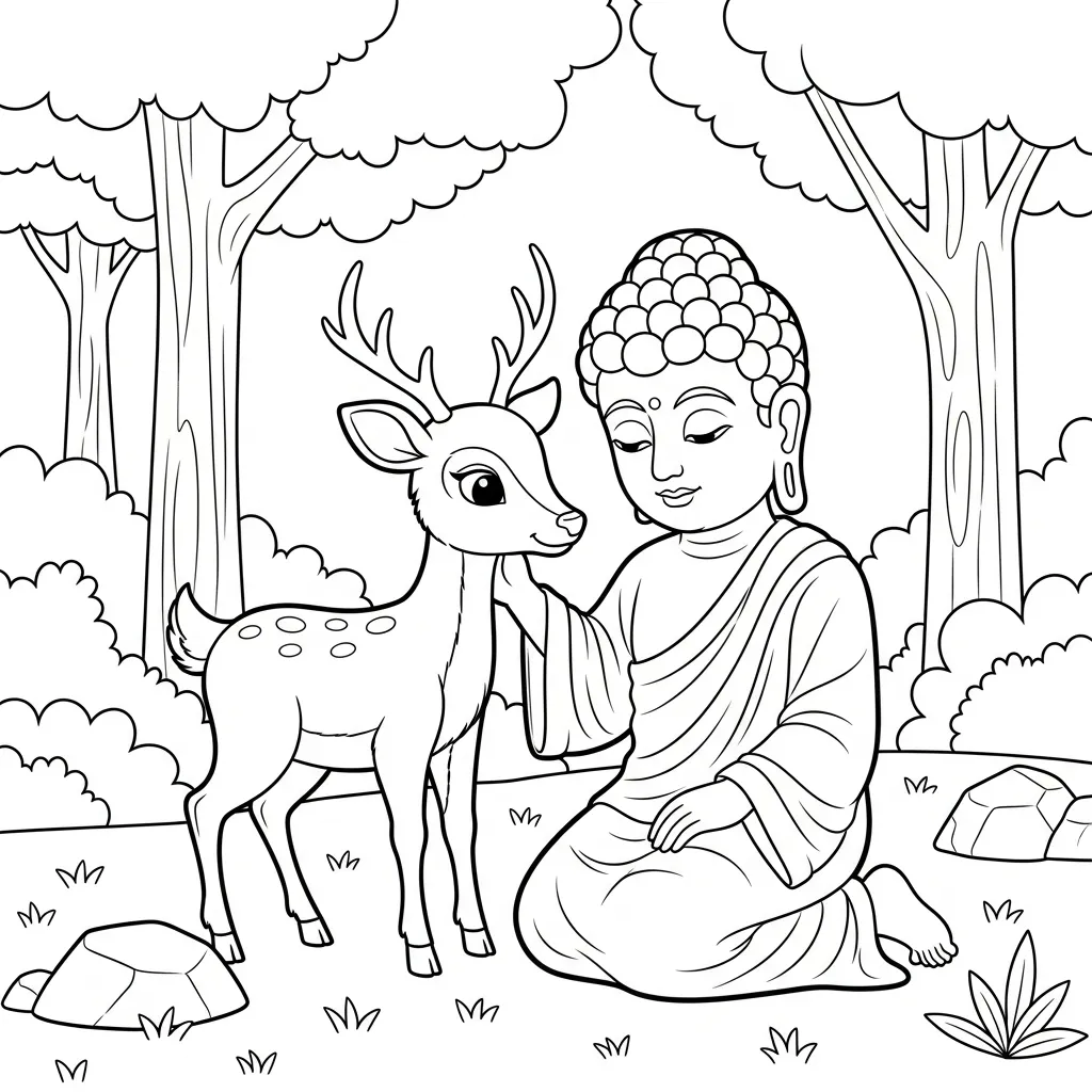 coloriage Siddhartha Gautama a colorier en ligne gratuitement