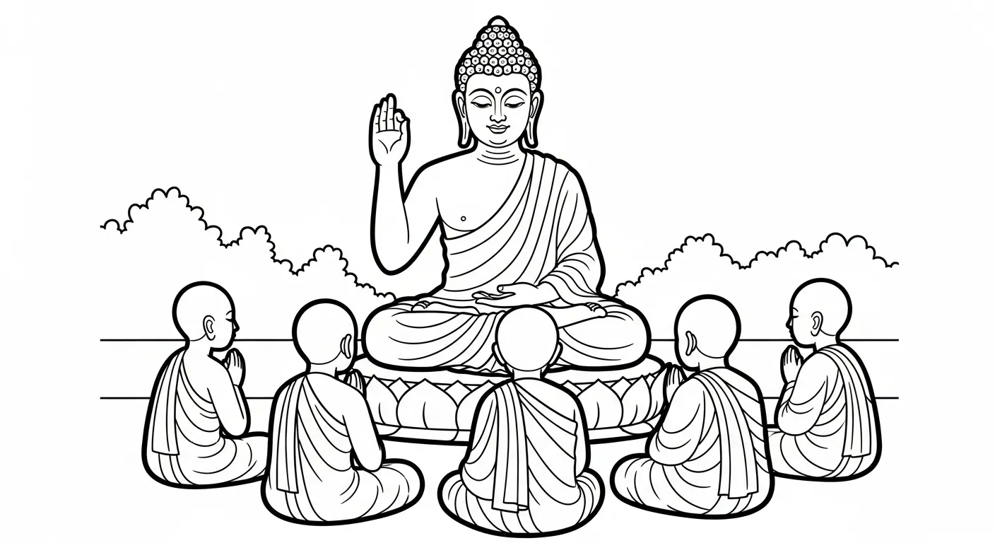 coloriage Siddhartha Gautama à imprimer kawaii