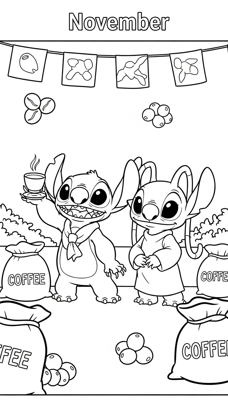 coloriage Stitch et Angel updated à imprimer pour enfant de 12 ans