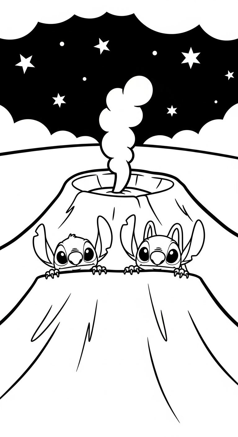 coloriage Stitch et Angel updated pour enfant de à imprimer