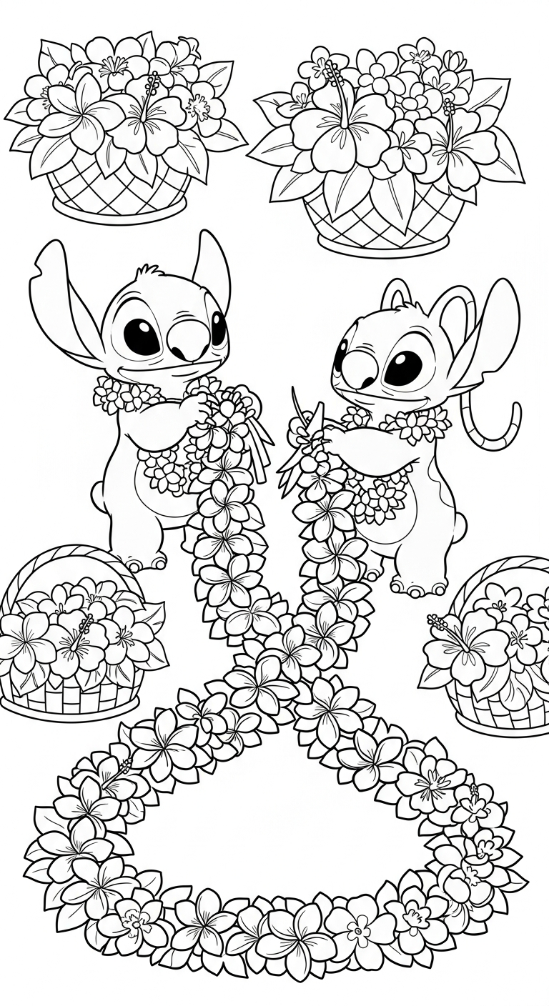 coloriage Stitch et Angel updated a imprimer