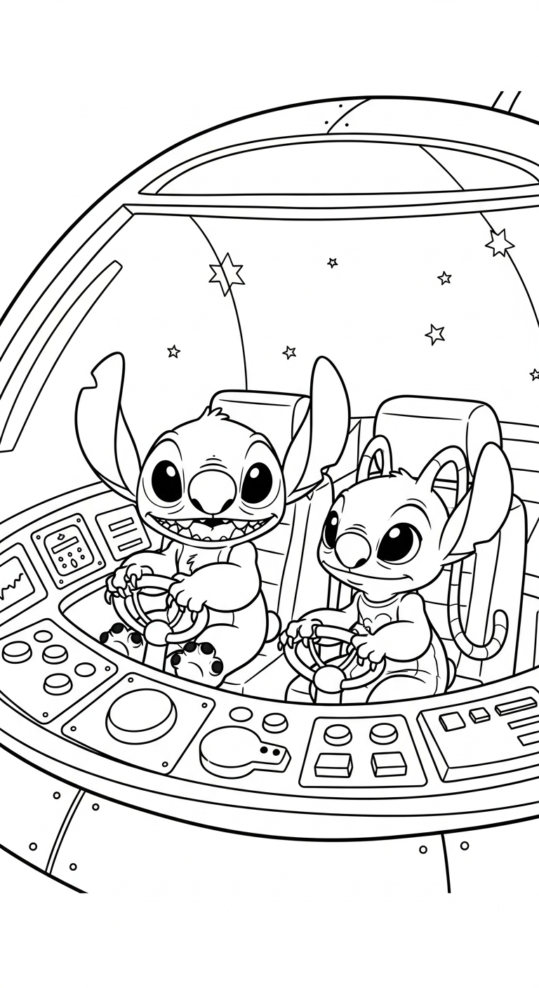 coloriage Stitch et Angel updated pour bebe a imprimer