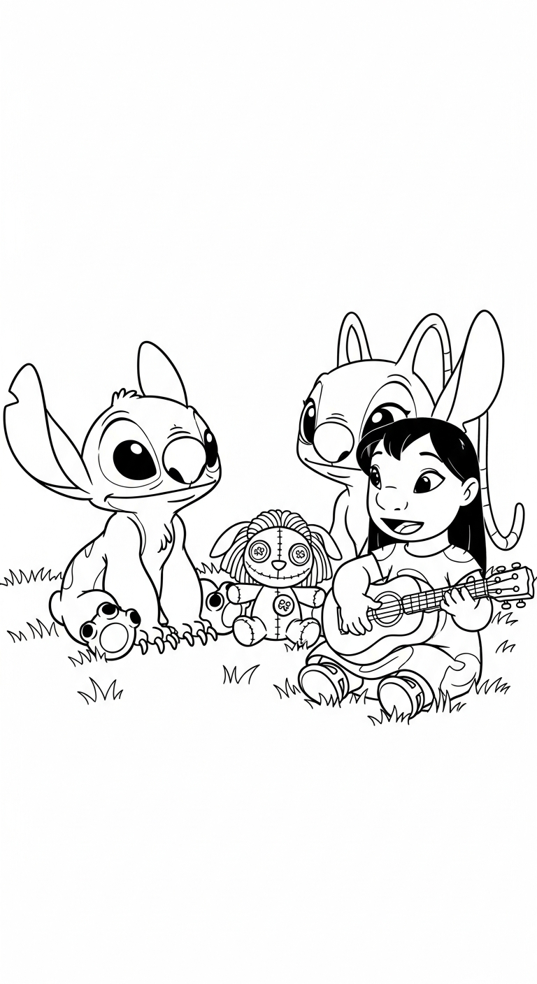 coloriage Stitch et Angel updated à imprimer pour enfant de 3 ans 1