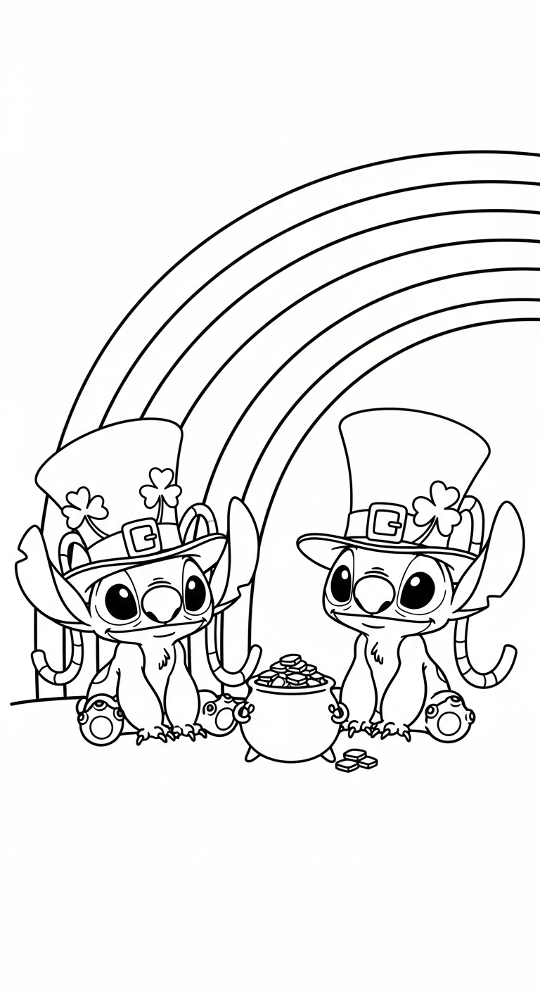 coloriage Stitch et Angel updated à imprimer gratuitement