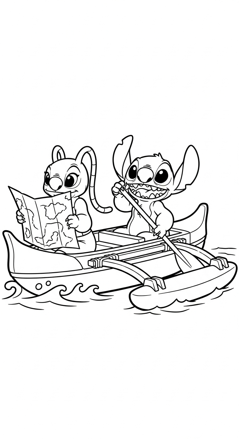 coloriage Stitch et Angel updated gratuit