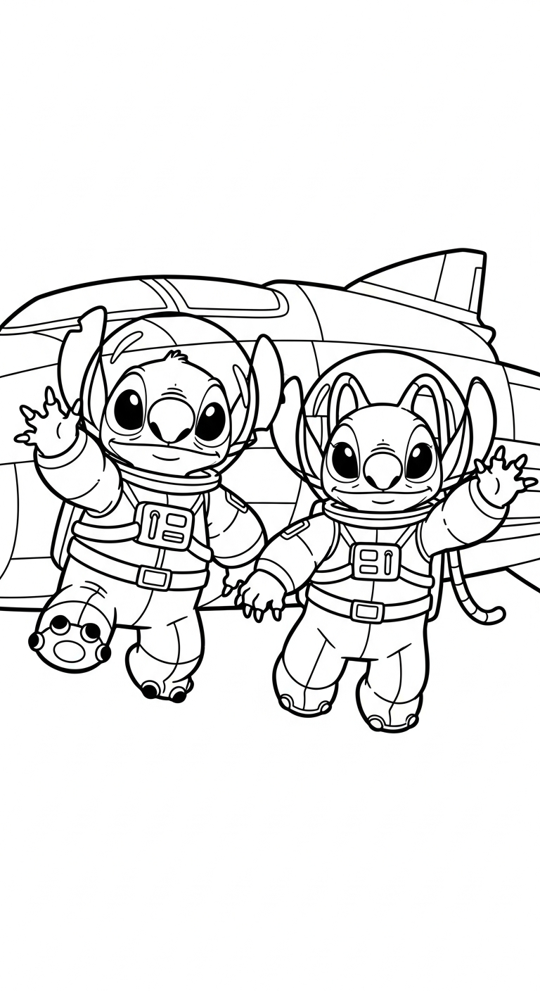 coloriage Stitch et Angel updated et apprentissage