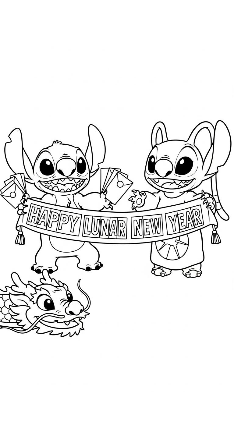 coloriage Stitch et Angel updated à imprimer pour enfant de 10 ans