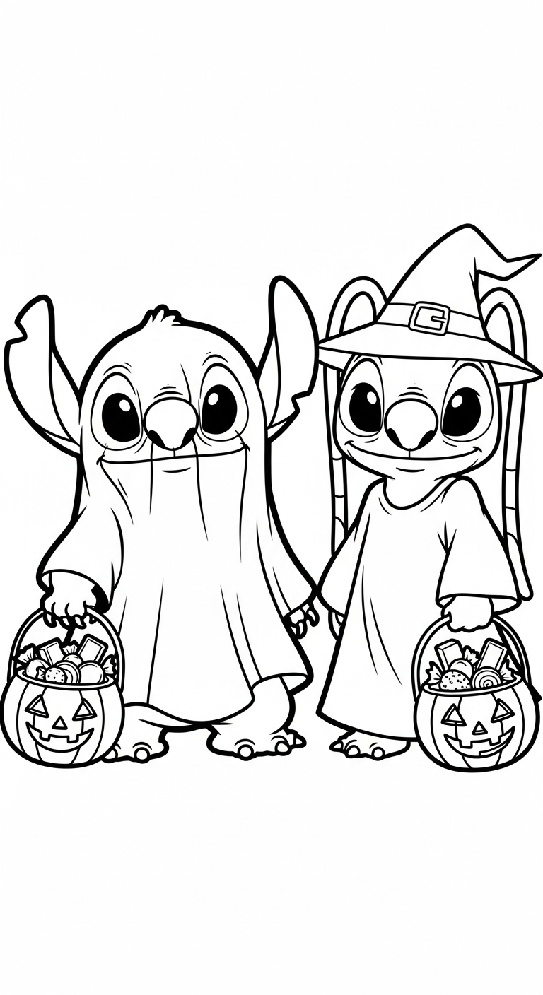 télécharger coloriage Stitch et Angel updated gratuit