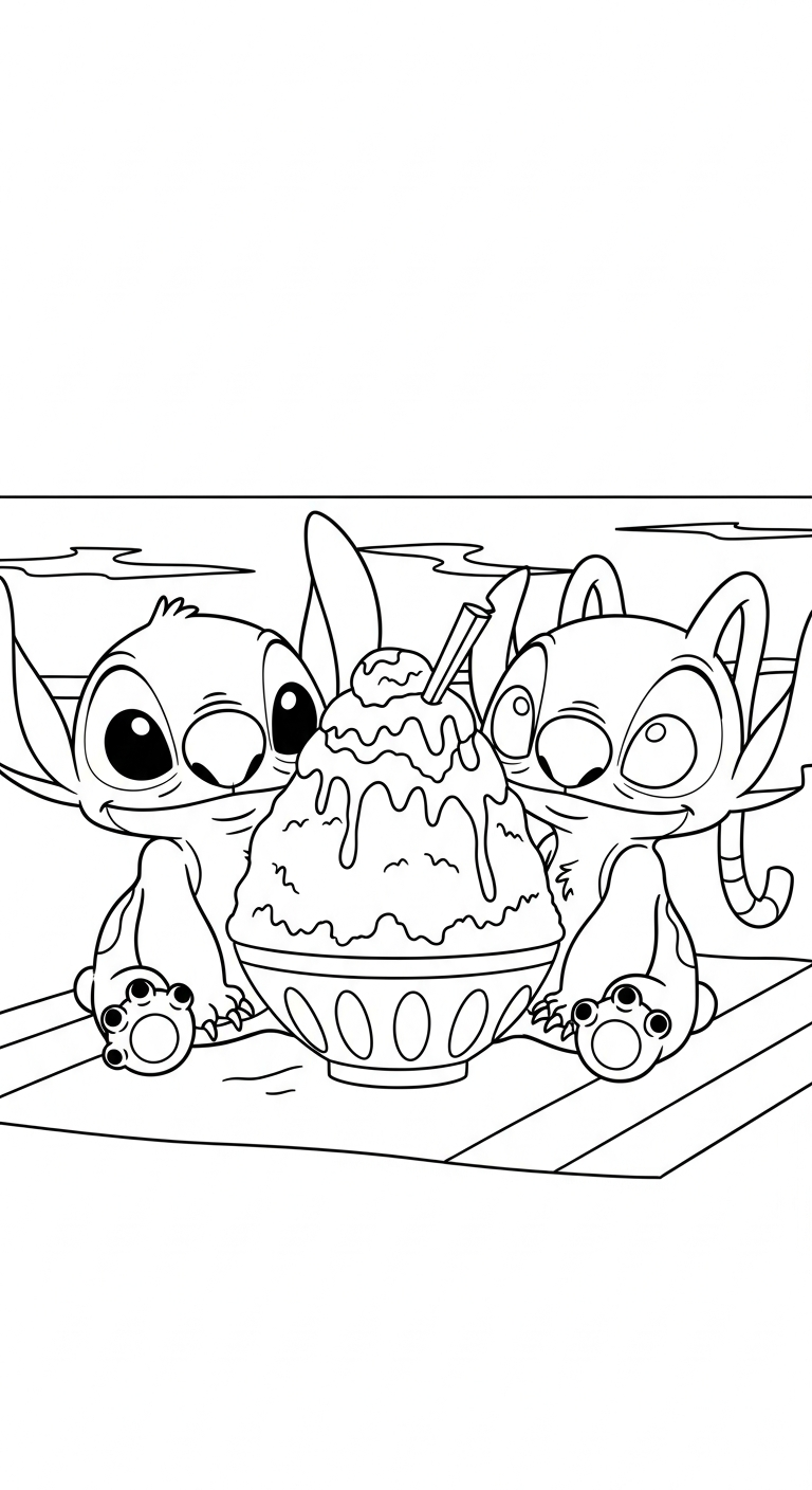 coloriage Stitch et Angel updated a telecharger