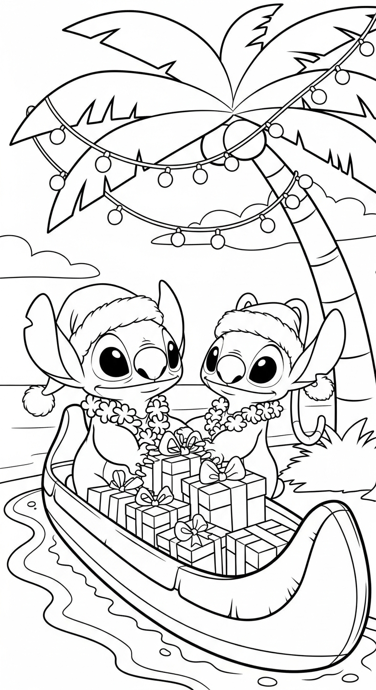 coloriage Stitch et Angel updated pour enfant à imprimer 2