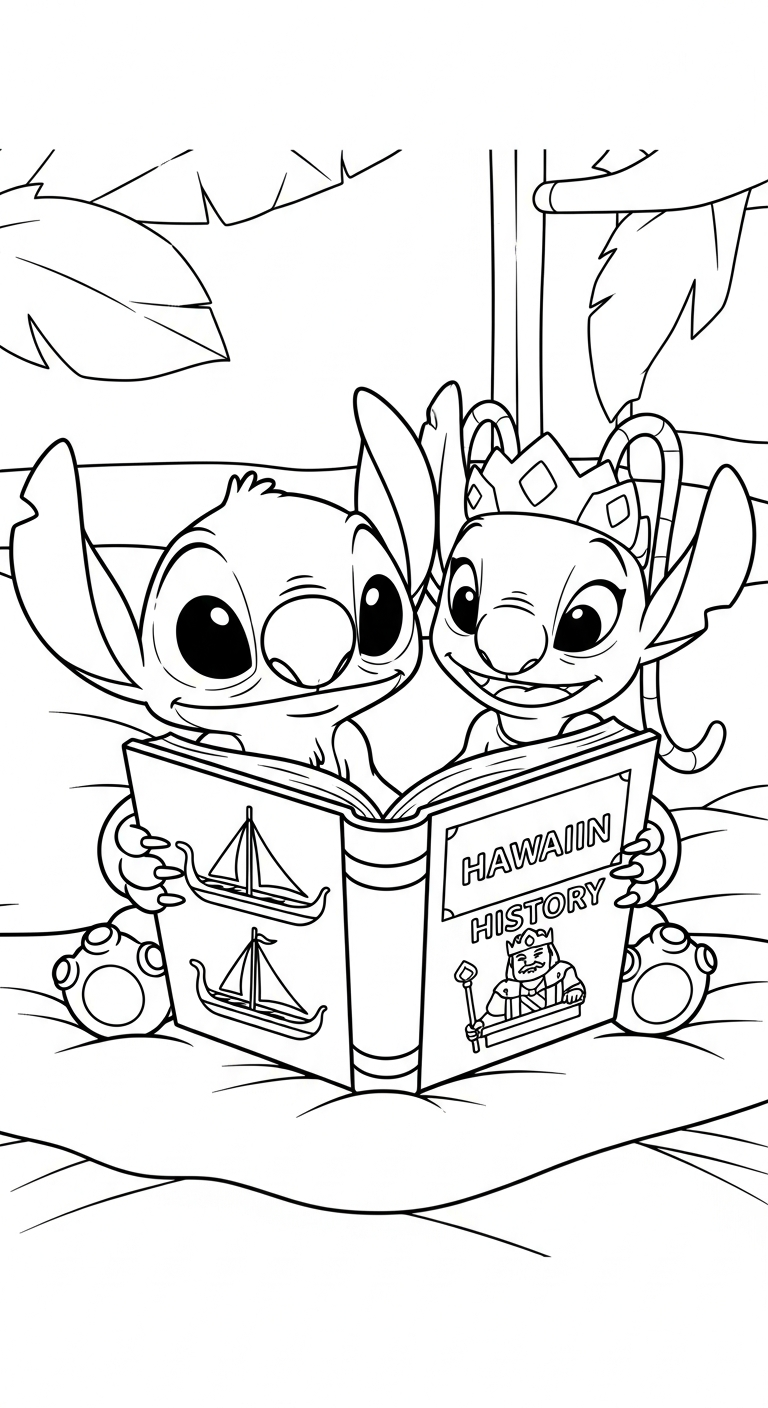 coloriage Stitch et Angel updated et dessins