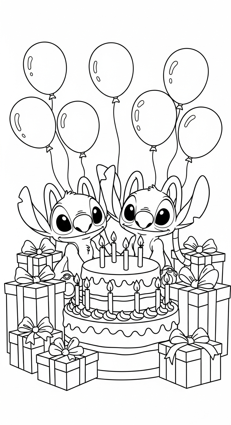 coloriage Stitch et Angel updated de pour enfants 1