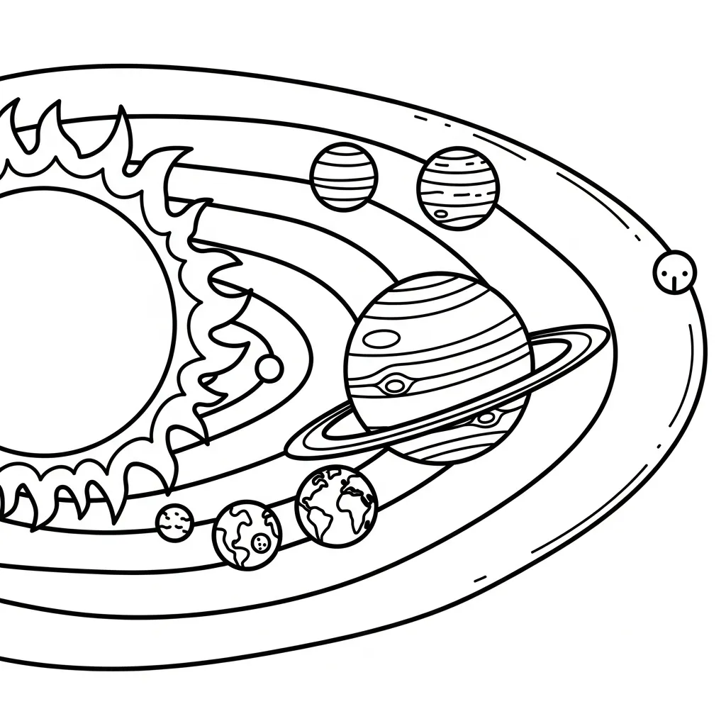 coloriage Système Solaire a imprimer gratuitement