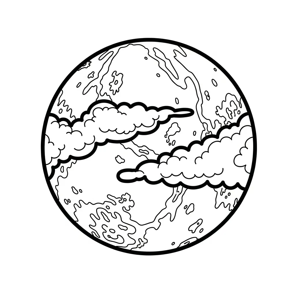 coloriage Système Solaire à imprimer pour enfant de 7 ans