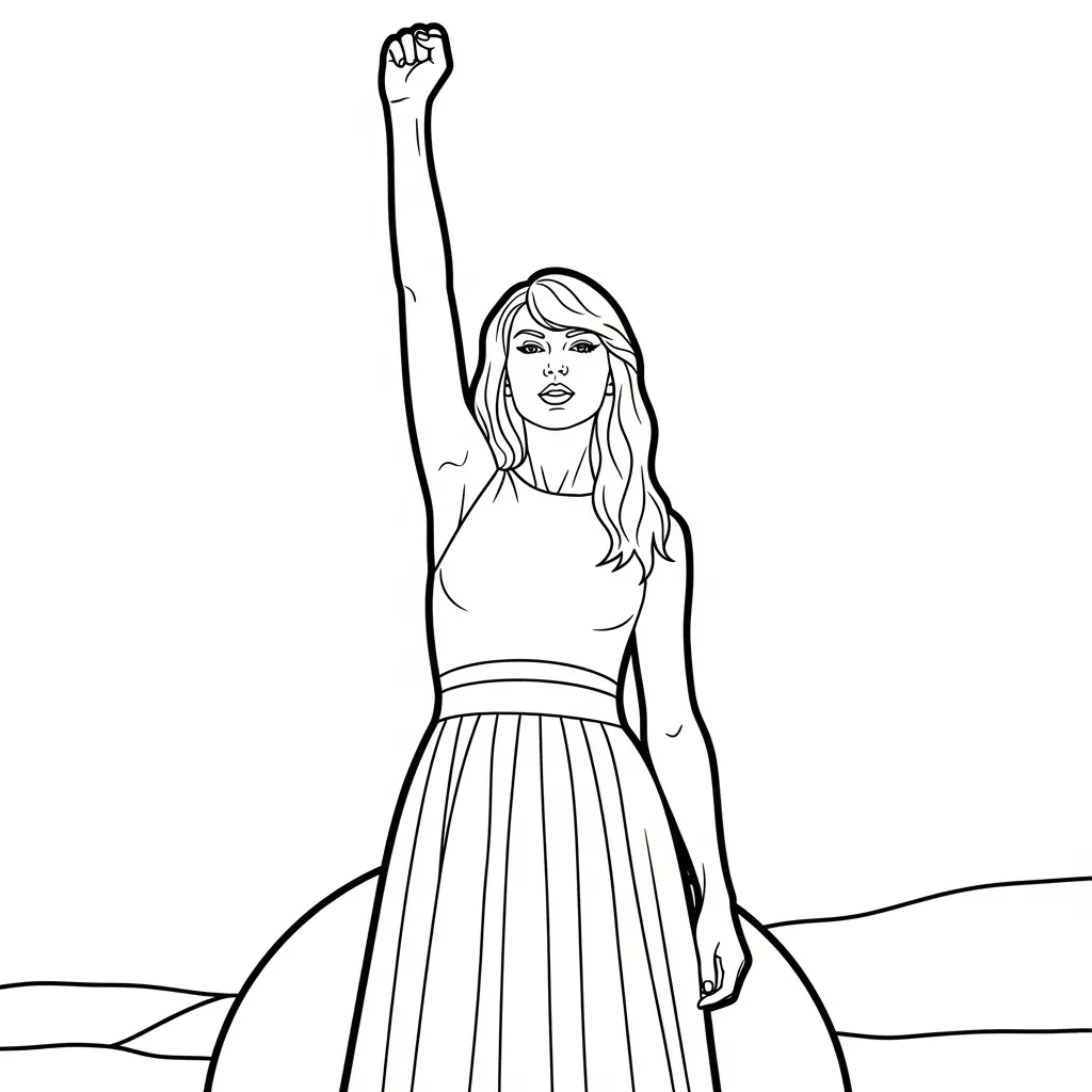 coloriage Taylor Swift pour enfants à télécharger
