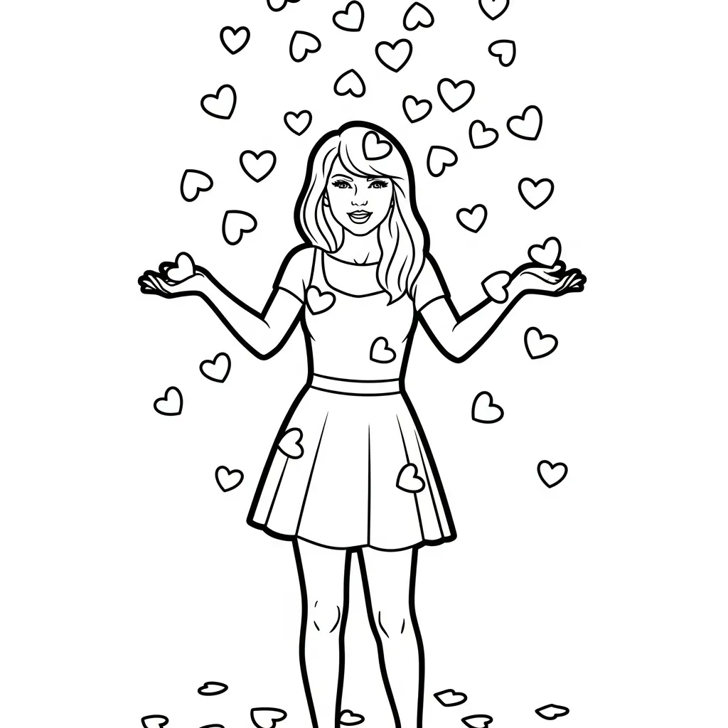 coloriage Taylor Swift pour enfant de 6 ans