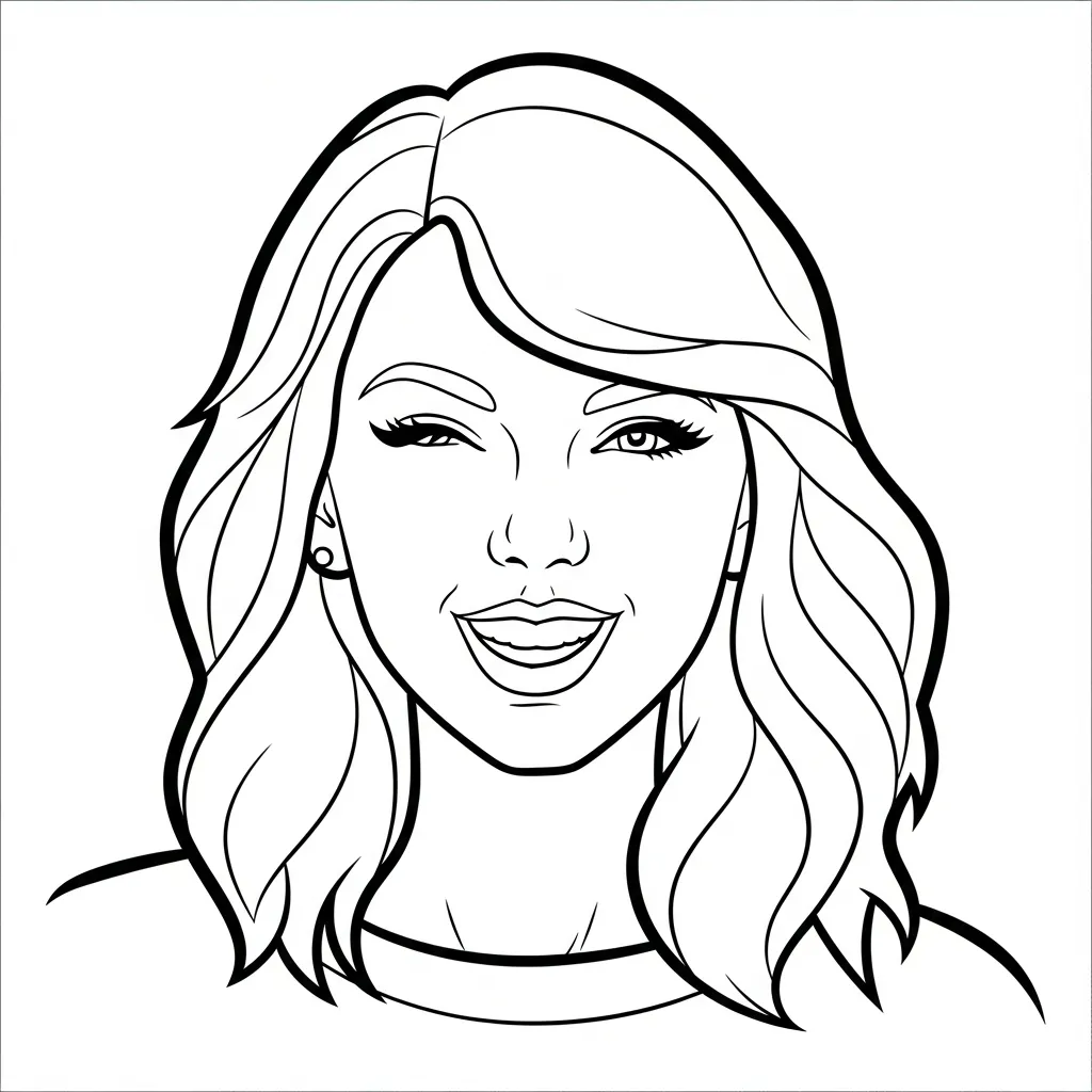 coloriage Taylor Swift pour enfants a imprimer gratuit