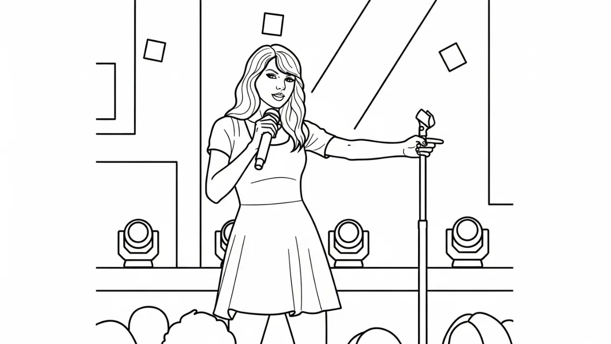 coloriage Taylor Swift de pour enfants