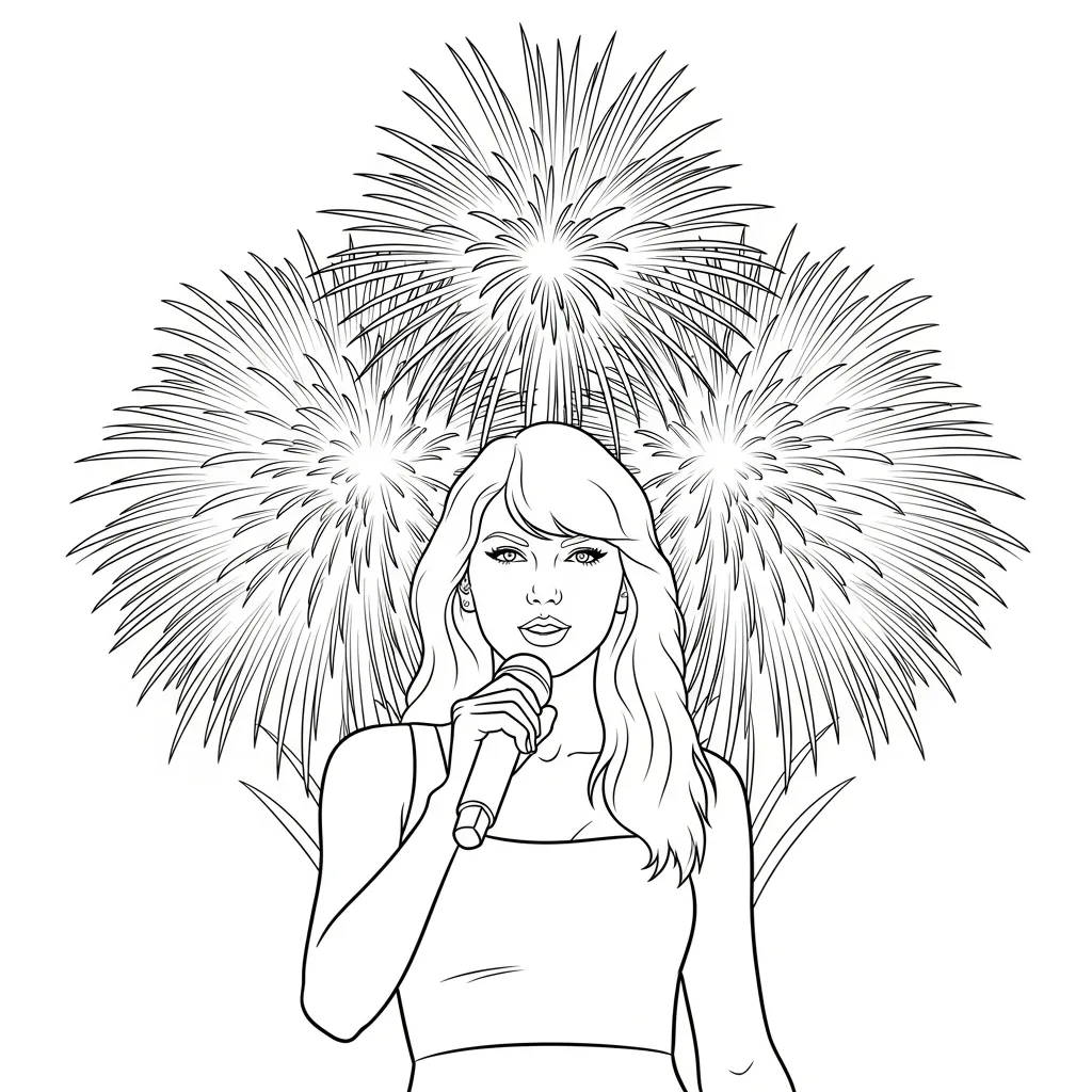 coloriage Taylor Swift pour enfant de 2 ans