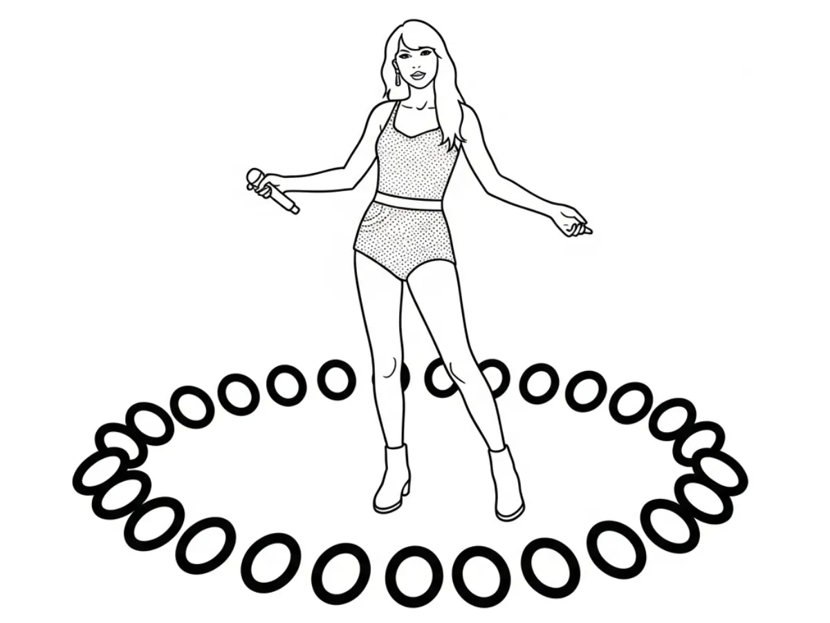 coloriage Taylor Swift à imprimer pour enfant de 2 ans