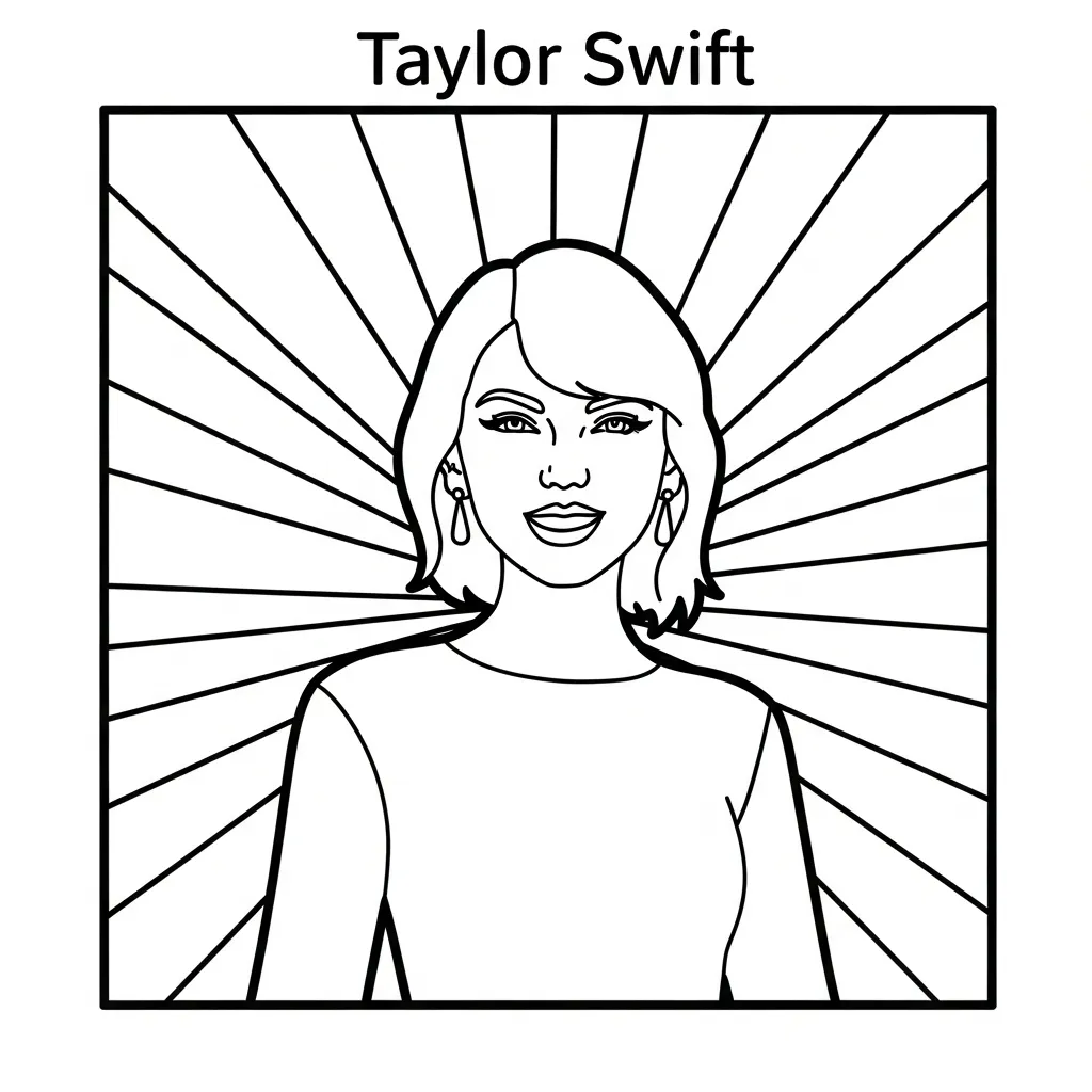 coloriage Taylor Swift pour enfants à imprimer