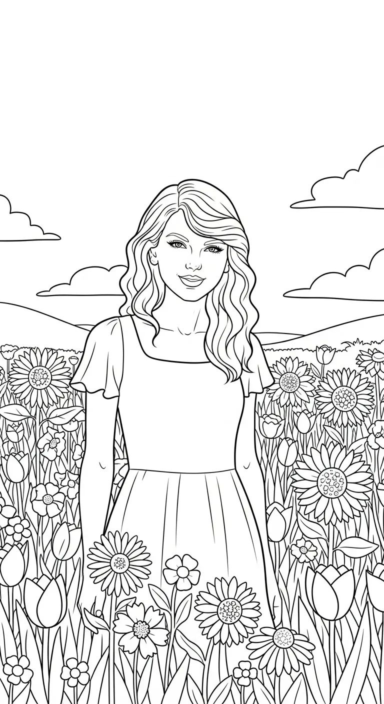 coloriage Taylor Swift pour enfant de 2 ans 1
