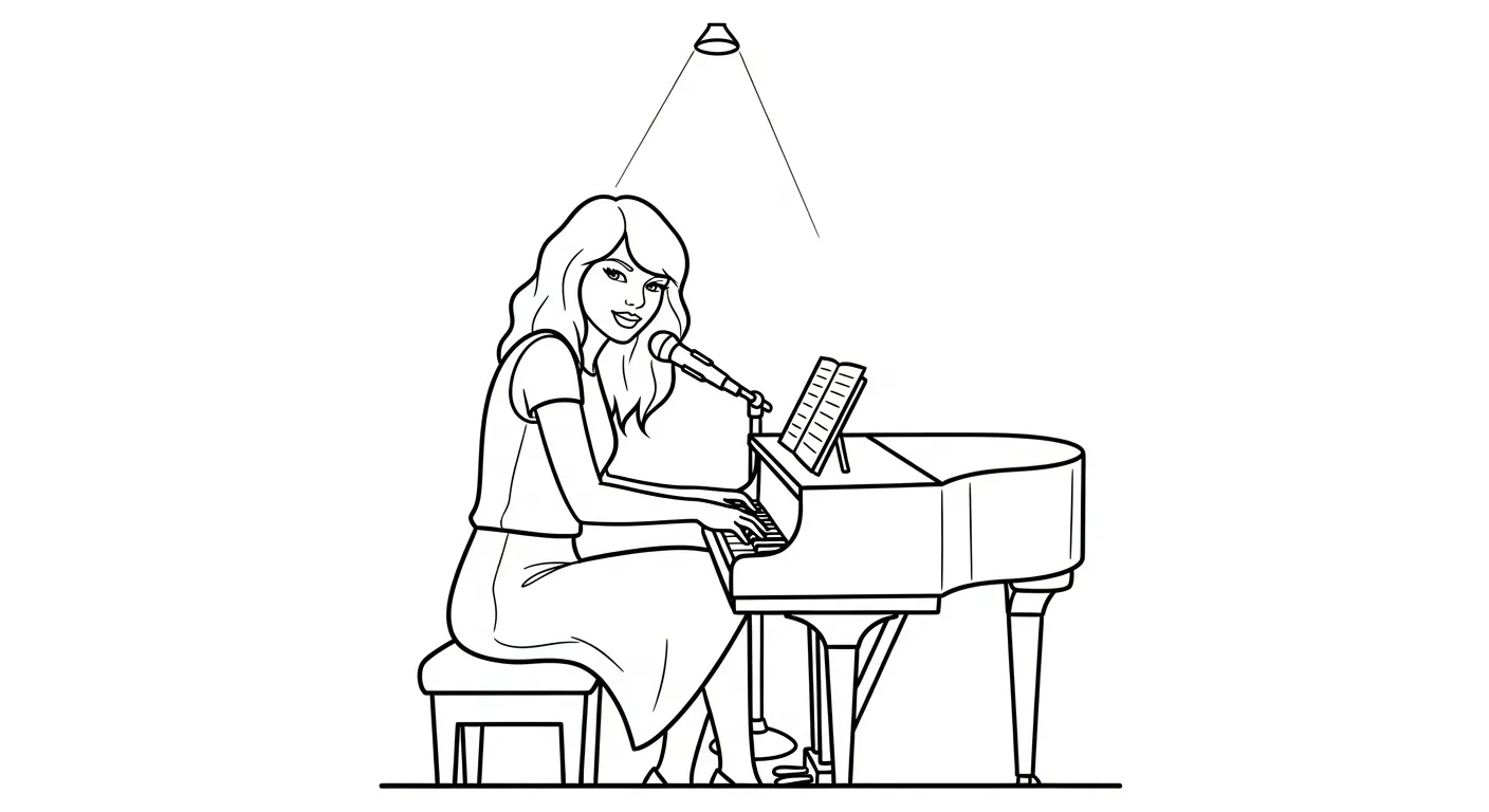 coloriage Taylor Swift pour enfant de 4 ans