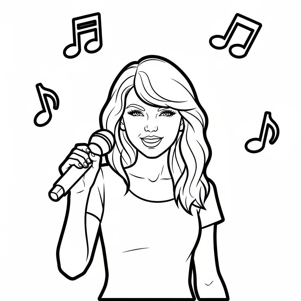 coloriage Taylor Swift a imprimer gratuitement