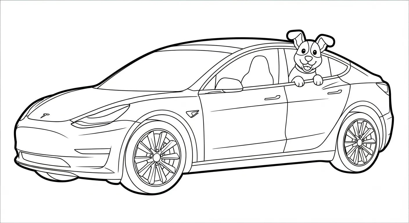 coloriage Tesla et decoupage