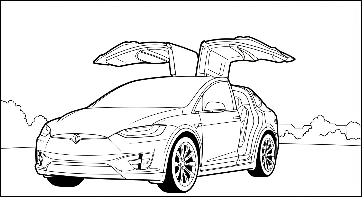 coloriage Tesla pour enfant à imprimer