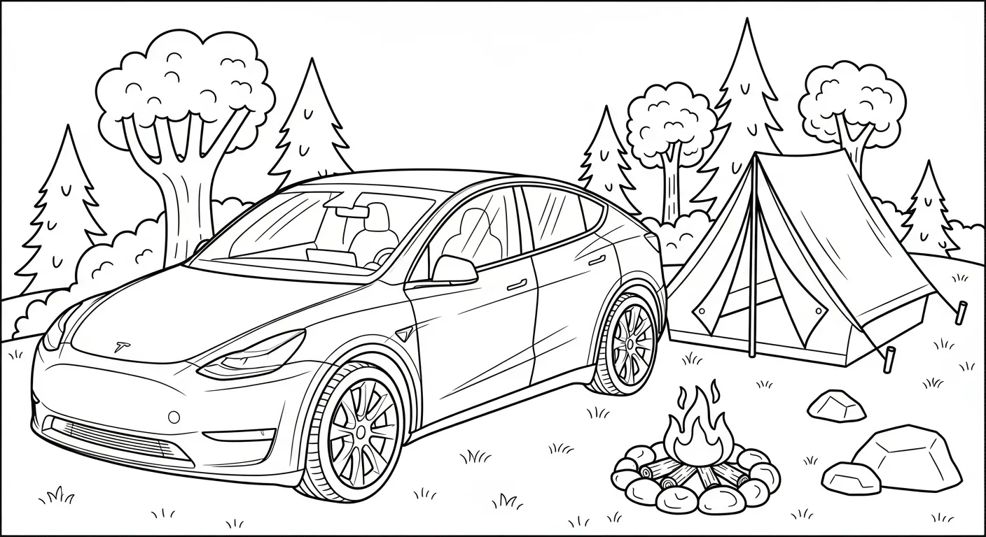 coloriage Tesla pour enfants a imprimer gratuit