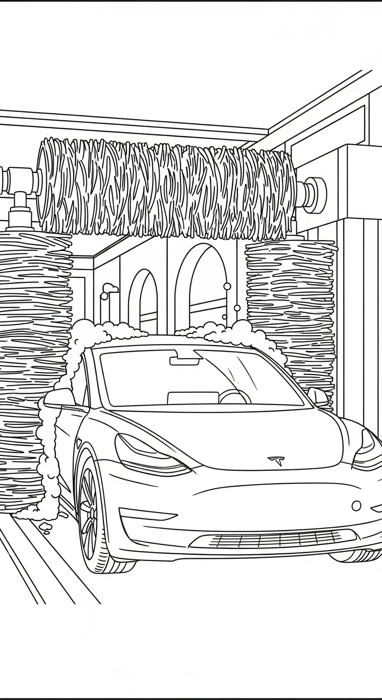 coloriage Tesla à imprimer pour enfant de 4 ans