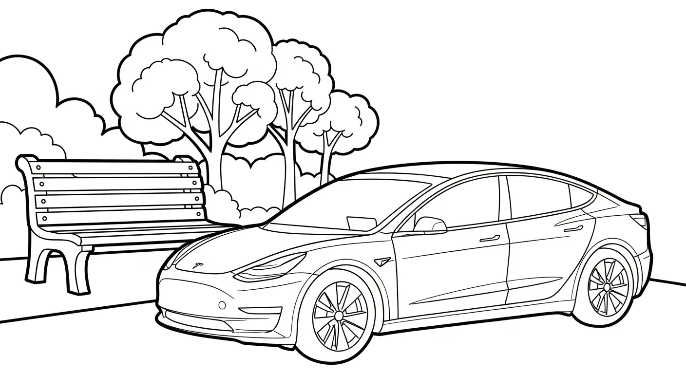 coloriage Tesla pour enfant de 6 ans 1