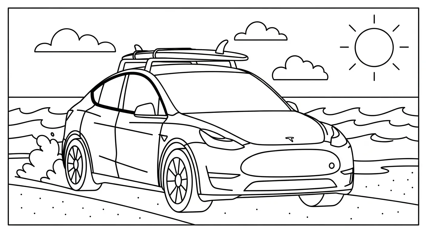 coloriage Tesla à imprimer pdf