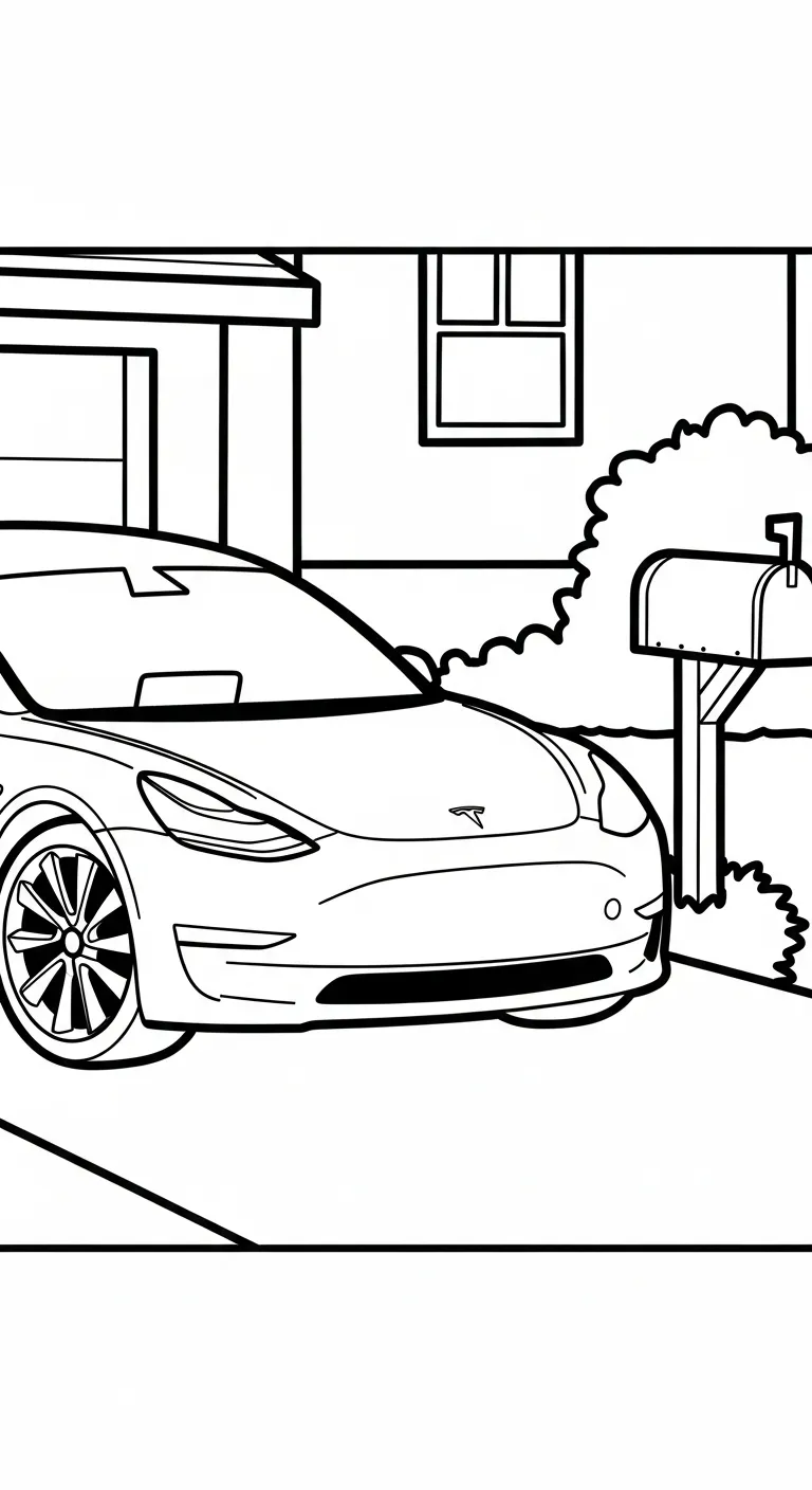 coloriage Tesla pour enfant de 4 ans