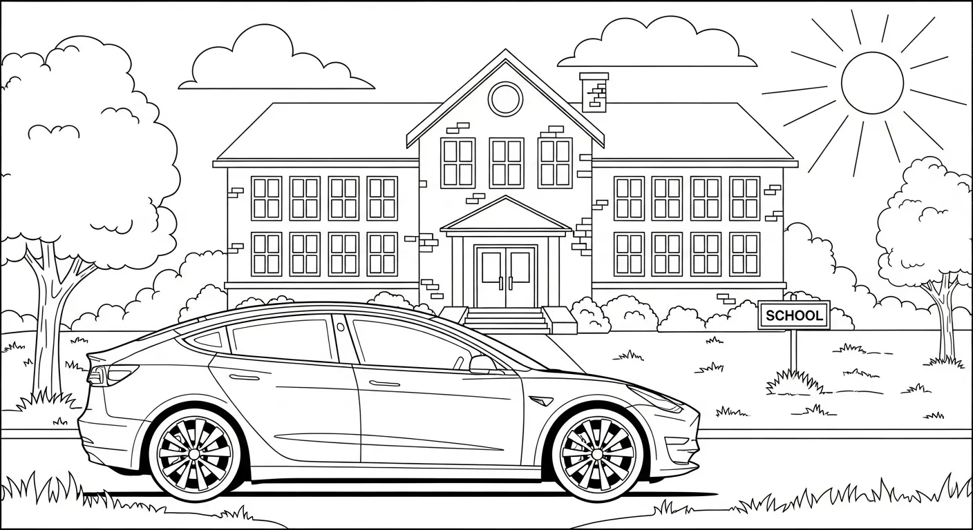 coloriage Tesla a imprimer