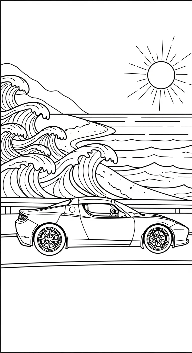 coloriage Tesla en ligne pour enfant