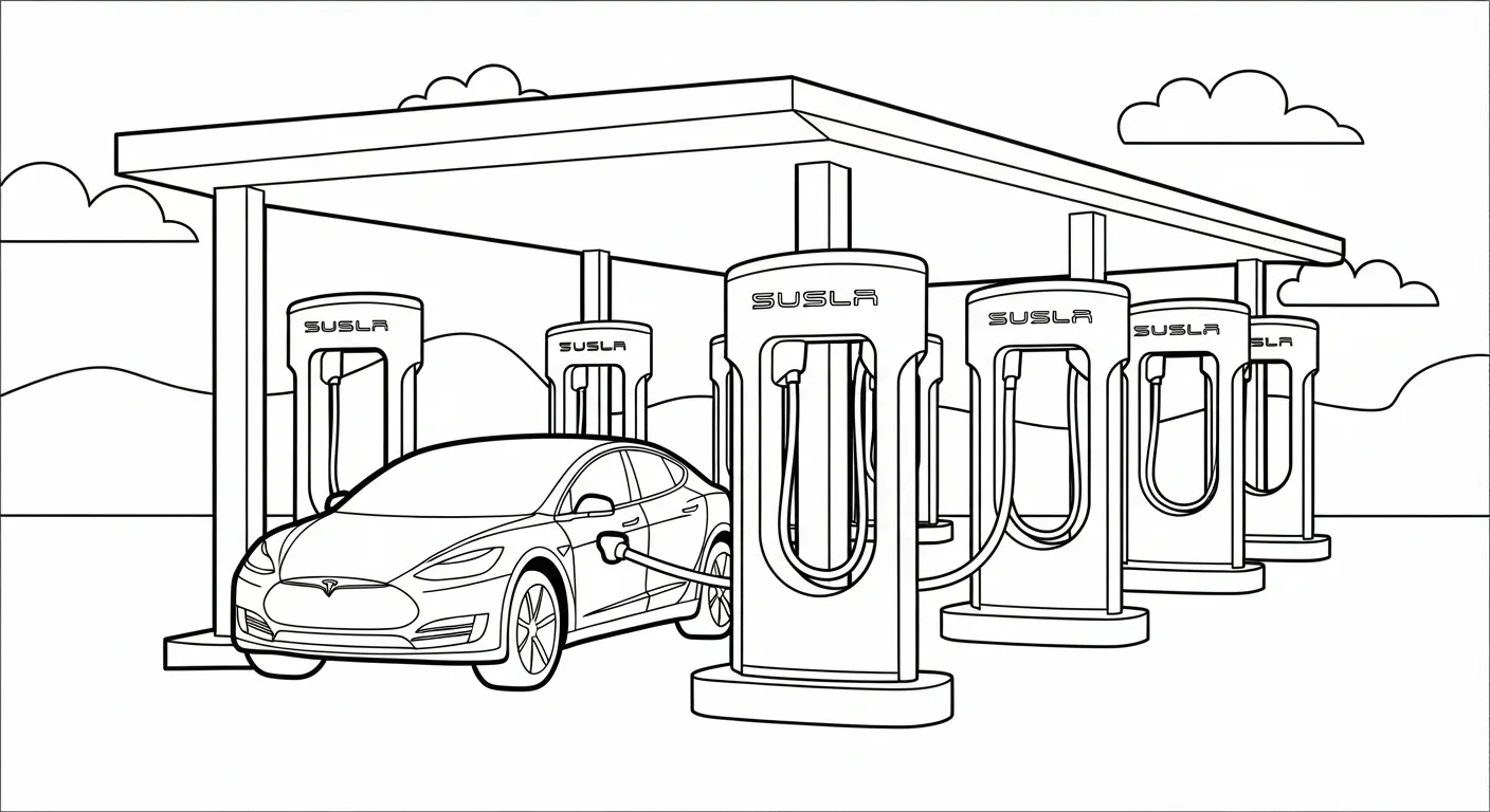 coloriage Tesla à imprimer pour enfants